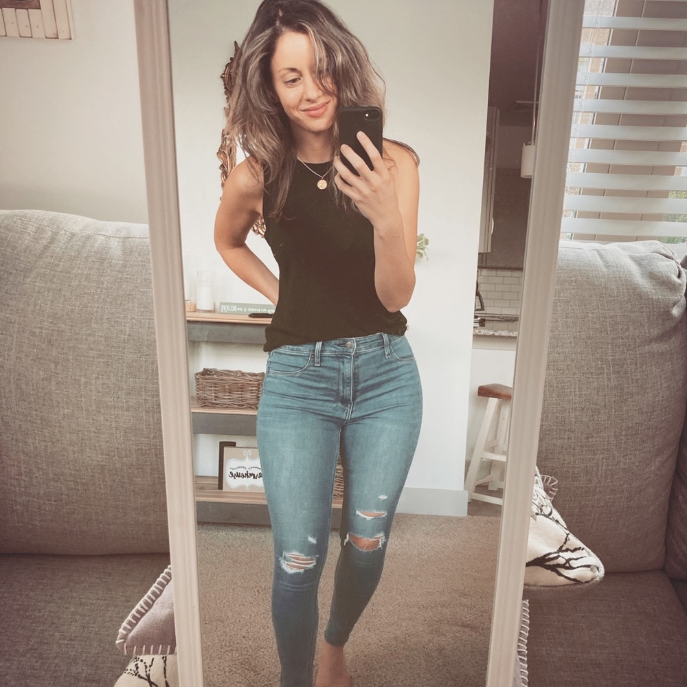 Abercrombie Ripped High Rise Jean Leggings